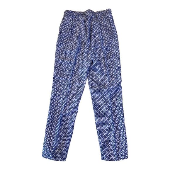 Land’s End Woven Print Stretch Waistband Pants Royal Indigo NWOT Size 2 - Picture 3 of 16